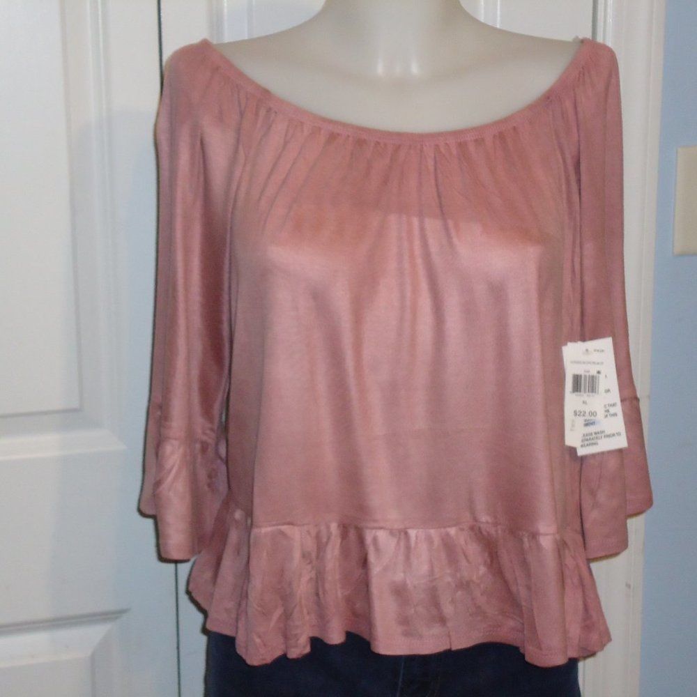 Distressed Peplum Top XL